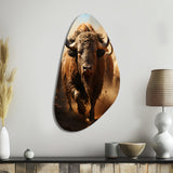 Native Art Buffalo Thunder - Asymmetric Metal Wall Art