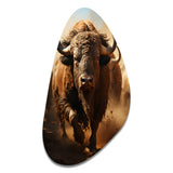 Native Art Buffalo Thunder - Asymmetric Metal Wall Art