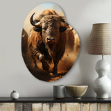 Native Art Buffalo Thunder - Asymmetric Metal Wall Art