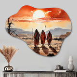 Native Art Guardians Of Prairies - Asymmetric Metal Wall Art