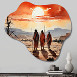 Native Art Guardians Of Prairies - Asymmetric Metal Wall Art