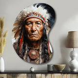 Native Art Spirited Lakota Portrait - Asymmetric Metal Wall Art