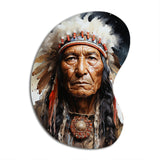 Native Art Spirited Lakota Portrait - Asymmetric Metal Wall Art