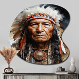 Native Art Spirited Lakota Portrait - Asymmetric Metal Wall Art