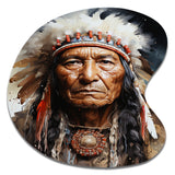 Native Art Spirited Lakota Portrait - Asymmetric Metal Wall Art