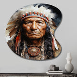 Native Art Spirited Lakota Portrait - Asymmetric Metal Wall Art