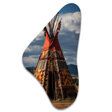 Native Tipi Harmony Of Prairies - Asymmetric Metal Wall Art