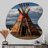 Native Tipi Harmony Of Prairies - Asymmetric Metal Wall Art