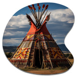 Native Tipi Harmony Of Prairies - Asymmetric Metal Wall Art