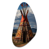 Native Tipi Harmony Of Prairies - Asymmetric Metal Wall Art