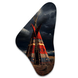 Red Native Tipi Journey Of The Tribes - Asymmetric Metal Wall Art