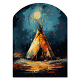 Native Tipi Journey Of The Tribes - Asymmetric Metal Wall Art