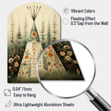 Beige Native Tipi Serenity In Nature - Asymmetric Metal Wall Art