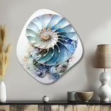 Nautilus Ocean Blue Sheels Symetry - Asymmetric Metal Wall Art