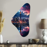 Pink New York Empire State - Asymmetric Metal Wall Art