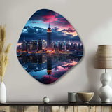 Pink New York Empire State - Asymmetric Metal Wall Art