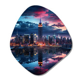 Pink New York Empire State - Asymmetric Metal Wall Art