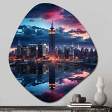 Pink New York Empire State - Asymmetric Metal Wall Art