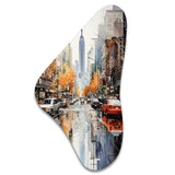 New York Financial District Collage - Asymmetric Metal Wall Art