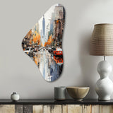 New York Financial District Collage - Asymmetric Metal Wall Art