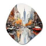 New York Financial District Collage - Asymmetric Metal Wall Art