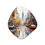 New York Financial District Collage - Asymmetric Metal Wall Art