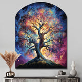 Colorful Oak Tree Eternal Strength I - Asymmetric Metal Wall Art