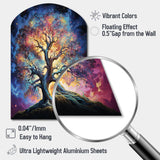 Colorful Oak Tree Eternal Strength I - Asymmetric Metal Wall Art