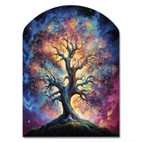 Colorful Oak Tree Eternal Strength I - Asymmetric Metal Wall Art