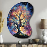 Colorful Oak Tree Eternal Strength I - Asymmetric Metal Wall Art