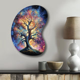 Colorful Oak Tree Eternal Strength I - Asymmetric Metal Wall Art