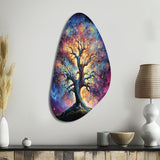 Colorful Oak Tree Eternal Strength I - Asymmetric Metal Wall Art