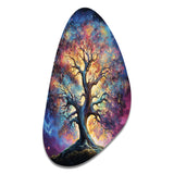 Colorful Oak Tree Eternal Strength I - Asymmetric Metal Wall Art