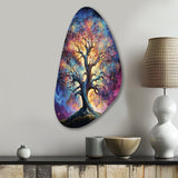 Colorful Oak Tree Eternal Strength I - Asymmetric Metal Wall Art