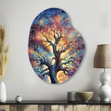 Colorful Oak Tree Eternal Strength I - Asymmetric Metal Wall Art