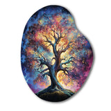 Colorful Oak Tree Eternal Strength I - Asymmetric Metal Wall Art