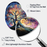 Colorful Oak Tree Eternal Strength I - Asymmetric Metal Wall Art