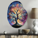 Colorful Oak Tree Eternal Strength I - Asymmetric Metal Wall Art