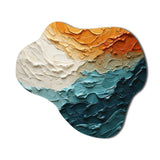 Teal Orange Ocean Coastal Essence Collage - Asymmetric Metal Wall Art