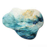 Teal Yellow Ocean Serenade Pastoral III - Asymmetric Metal Wall Art