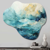 Teal Yellow Ocean Serenade Pastoral III - Asymmetric Metal Wall Art