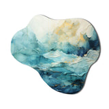 Teal Yellow Ocean Serenade Pastoral III - Asymmetric Metal Wall Art