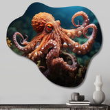 Coral Octopus Serene Submersion II - Asymmetric Metal Wall Art