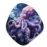 Purple Octopus Lunar Reflections II - Asymmetric Metal Wall Art