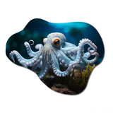 Blue Octopus Serene Submersion - Asymmetric Metal Wall Art