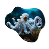 Blue Octopus Serene Submersion - Asymmetric Metal Wall Art