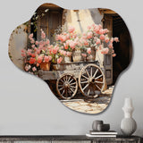 Pink Old Cart Wheels - Asymmetric Metal Wall Art