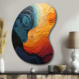 Teal Orange Op Art Rhythmic Illusion II - Asymmetric Metal Wall Art