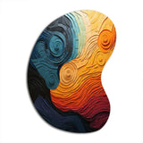 Teal Orange Op Art Rhythmic Illusion II - Asymmetric Metal Wall Art