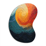 Teal Orange Op Art Rhythmic Illusion III - Asymmetric Metal Wall Art